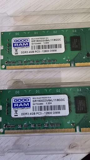 Zdjęcie oferty: GOODRAM DDR3 2x4GB 1600MHz (GR1600D3V64L11/8GDC)