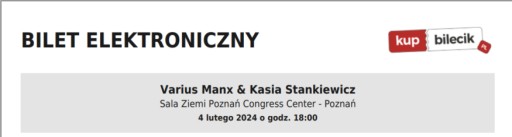 Zdjęcie oferty: Varius Manx & Stankiewicz; 04.02.2023 Poznań