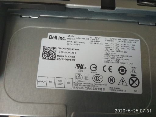 Zdjęcie oferty: Zasilacz dell optiplex 790 256W