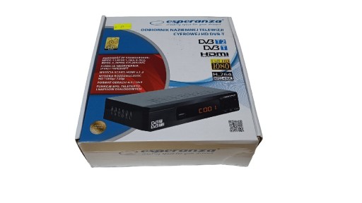 Zdjęcie oferty: Tuner cyfrowy Esperanza EV104 DVB-T2 H.264 USB