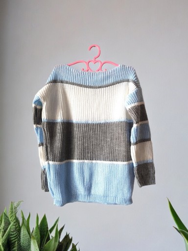 Zdjęcie oferty: Sweterek w paski niebiesko szare 