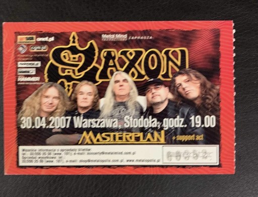 Zdjęcie oferty: Bilet z koncertu SAXON STODOŁA WARSZAWA 30.04.2007