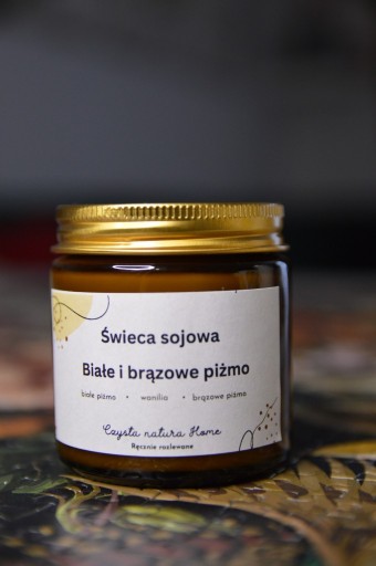 Zdjęcie oferty: Ręcznie robiona świeca sojowa o zapachu Białe i brązowe piżmo