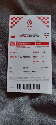 Zdjęcie oferty: Bilet Kolekcjonerski Polska - Kostaryka