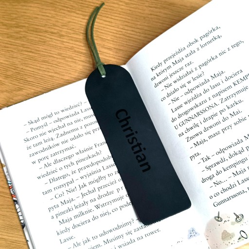 Zdjęcie oferty: Zakładka do książki z grawerem skórzana personalizowana z dedykacją