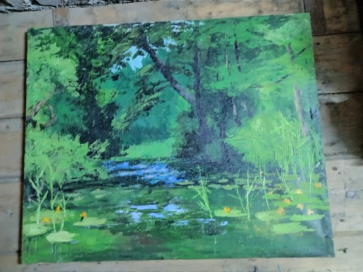 Zdjęcie oferty: Leśne oczko wodne, olej 50x50