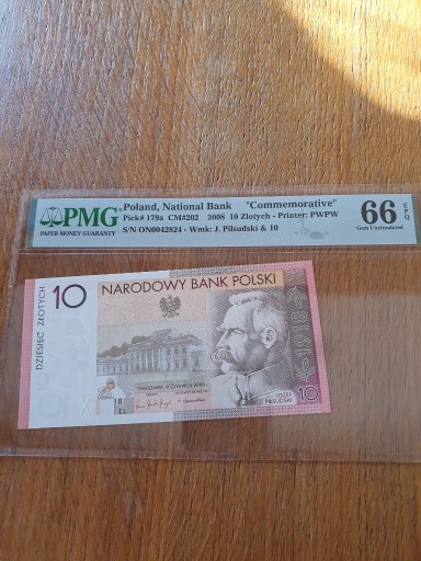 Zdjęcie oferty: Banknot 10 zł Piłsudski numer pseudo radar 42824