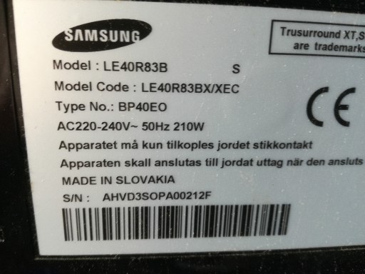 Zdjęcie oferty: T-con logika SAMSUNG LE 40R83B 