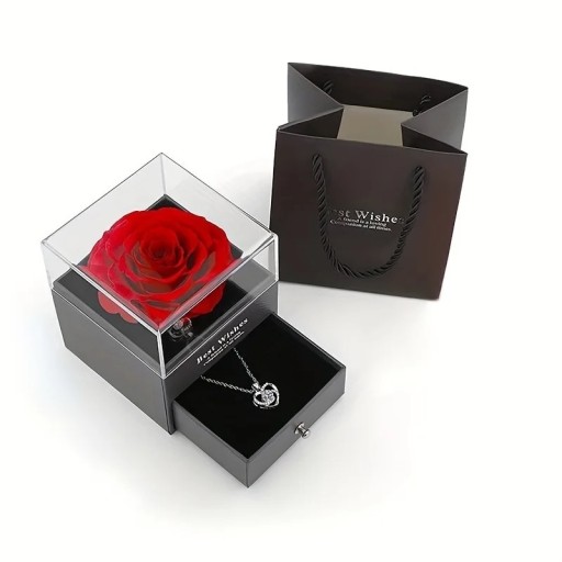 Zdjęcie oferty: Wieczna róża z naszyjnikiem Walentynki