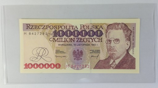 Zdjęcie oferty: Polska 1000000 złotych 1993 UNC Reymont seria M