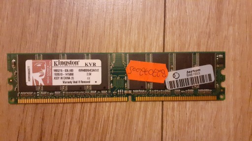 Zdjęcie oferty: Pamięć RAM Kingston 512MB 400MHz DDR CL3