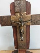 Zdjęcie oferty: Stary, drewniany krzyż ze świecznikami
