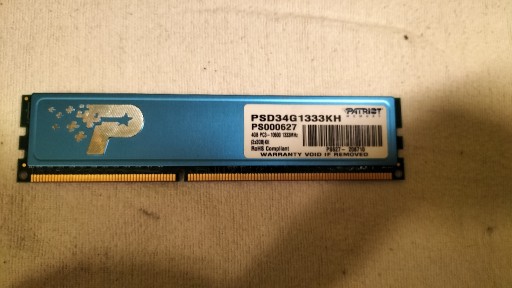 Zdjęcie oferty: Pamięć RAM DDR3 2 GB PSD34G1333KH Patriot