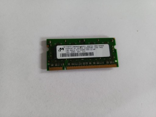 Zdjęcie oferty: Pamięć ram DDR-2 LAPTOP Mikron 1GB