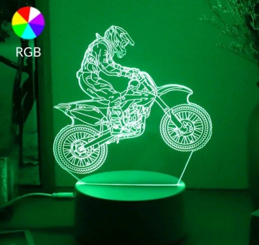 Zdjęcie oferty: Lampa LED w formie motocykla święcąca na 7 kolorów