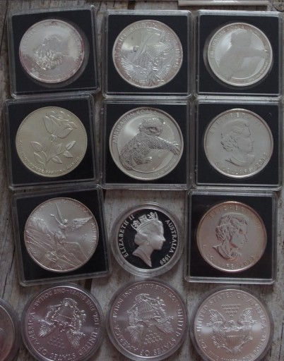 Zdjęcie oferty: zestaw srebrnych monet ponad 10OZ 999 ag dolar 