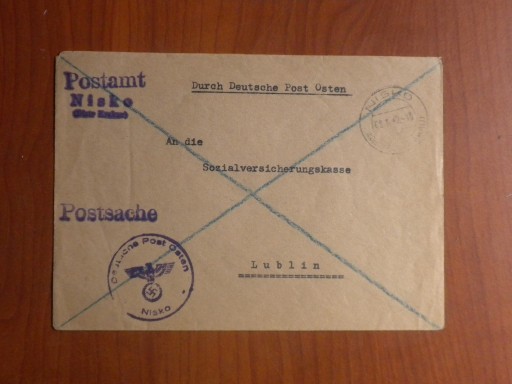 Zdjęcie oferty: GG stempel poststamt Nisko obieg 1942r
