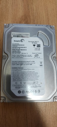 Zdjęcie oferty: Dysk twardy Seagate Barracuda 7200.10 80GB SATA II