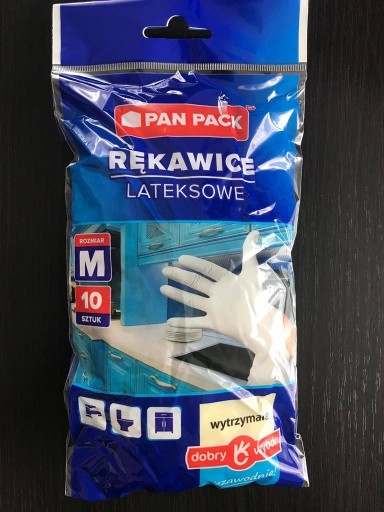 Zdjęcie oferty: Rękawiczki lateksowe PAN PACK rozmiar M 10 szt. 