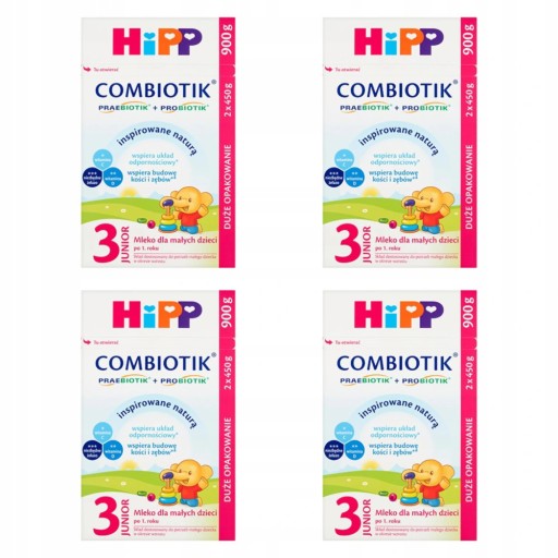 Zdjęcie oferty: Mleko dla dzieci HiPP 3 Junior COMBIOTIK 4x900g