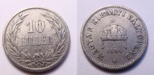Zdjęcie oferty: Węgry 10 filler 1894 r.