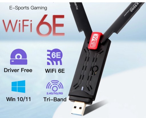 Zdjęcie oferty: karta Adapter USB WiFi 6E trójzakresowy AX3000