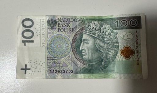 Zdjęcie oferty: Banknot 100 zł seria AA 2012 r