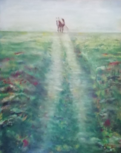 Zdjęcie oferty: Obraz 40x50 "Koń na końcu drogi"