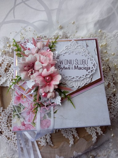Zdjęcie oferty: Kartka ręcznie robiona kopertówka na ślub, wesele