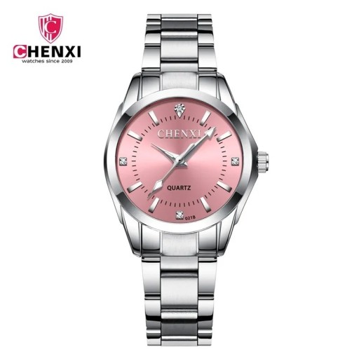 Zdjęcie oferty: Zegarek damski srebrno różowy z bransoletą Chenxi