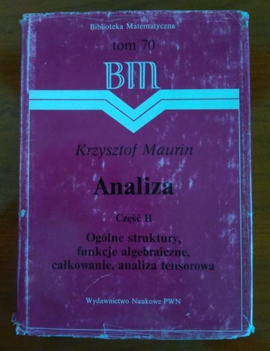 Zdjęcie oferty: Analiza cz. II, BM t. 70, UNIKAT, a. tensorowa