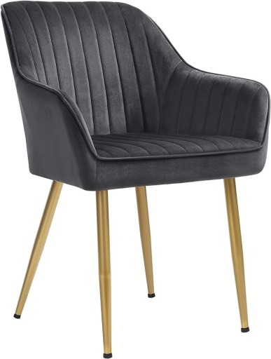 Zdjęcie oferty: Krzesło tapicerowane szare ze złotymi nogami 