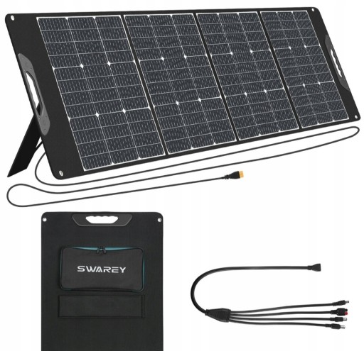 Zdjęcie oferty: Panel słoneczny 200 W z PD60 W typu C, adaptery MC-4 Anderson DC5521, 