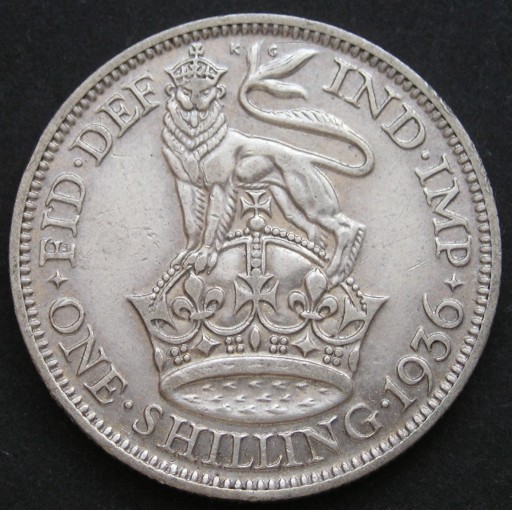 Zdjęcie oferty: Wielka Brytania 1 shilling 1936 - Jerzy V - srebro