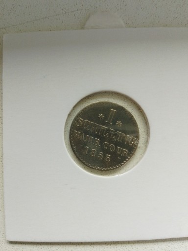 Zdjęcie oferty: 1 schilling 1855 Niemcy ,Hamburg, srebro, ag