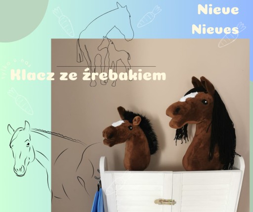 Zdjęcie oferty: Konik koń Hobby Horse na kiju klacz ze źrebakiem 