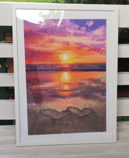 Zdjęcie oferty: Obrazek mozaika diamentowa plaża zachód słońca 