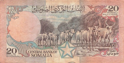 Zdjęcie oferty: Somalia 20 szylingów somalijskich 1989 P.33 Rzadki 