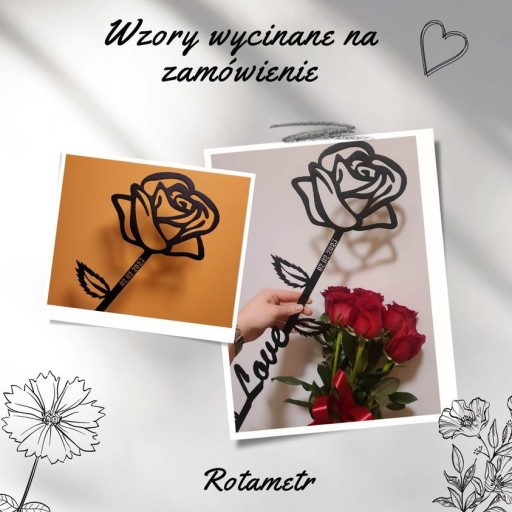 Zdjęcie oferty: Róża ozdobna w ramce (opcja własnego napisu)