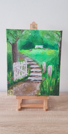 Zdjęcie oferty: Obraz ręcznie malowany. Akryl na płótnie. 30x25 cm