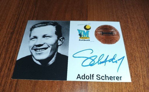 Zdjęcie oferty: Adolf Scherer autograf, uczestnik MŚ 