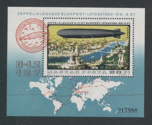 Zdjęcie oferty: WĘGRY-ZEPPELIN NAD BUDAPESZTEM-1977