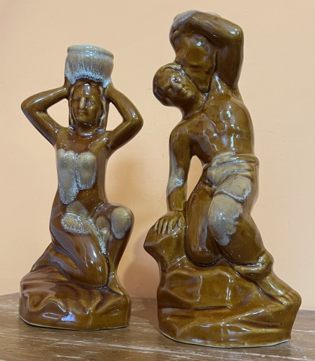 Zdjęcie oferty: Para dużych figur porcelit PRL 29 cm akt kobiety