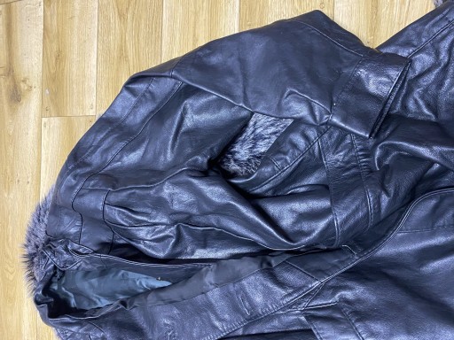Zdjęcie oferty: Czarny męski płaszcz 2XL/44 skóra naturalna