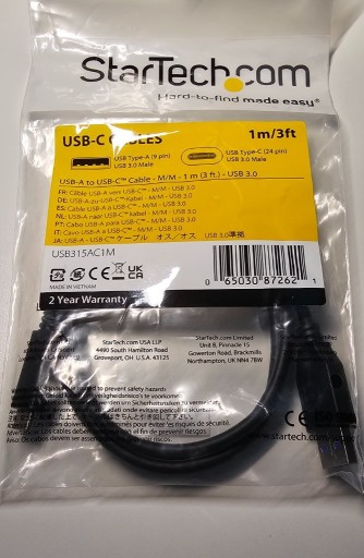 Zdjęcie oferty: Startechcom USB-A to USB-C cable, 1m, czarny