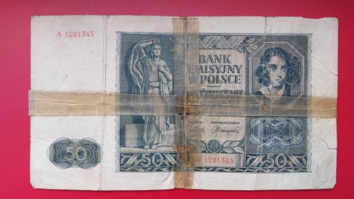 Zdjęcie oferty: Banknot 50 zł 1941r. Seria A