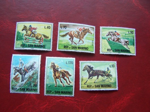 Zdjęcie oferty: San Marino 1966 MNH Mi. 850/55 Fauna Konie jeździectwo