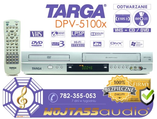 Zdjęcie oferty: COMBO TARGA /LG VHS LP/SP 6-głowic DVD DivX MP3