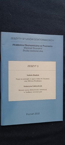 Zdjęcie oferty: Zeszyt studiów doktoranckich nr 3 - AE Poznań 