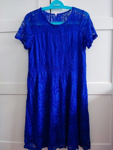 Zdjęcie oferty: Sukienka koronkowa niebieska 44. Dla mamy i córki.